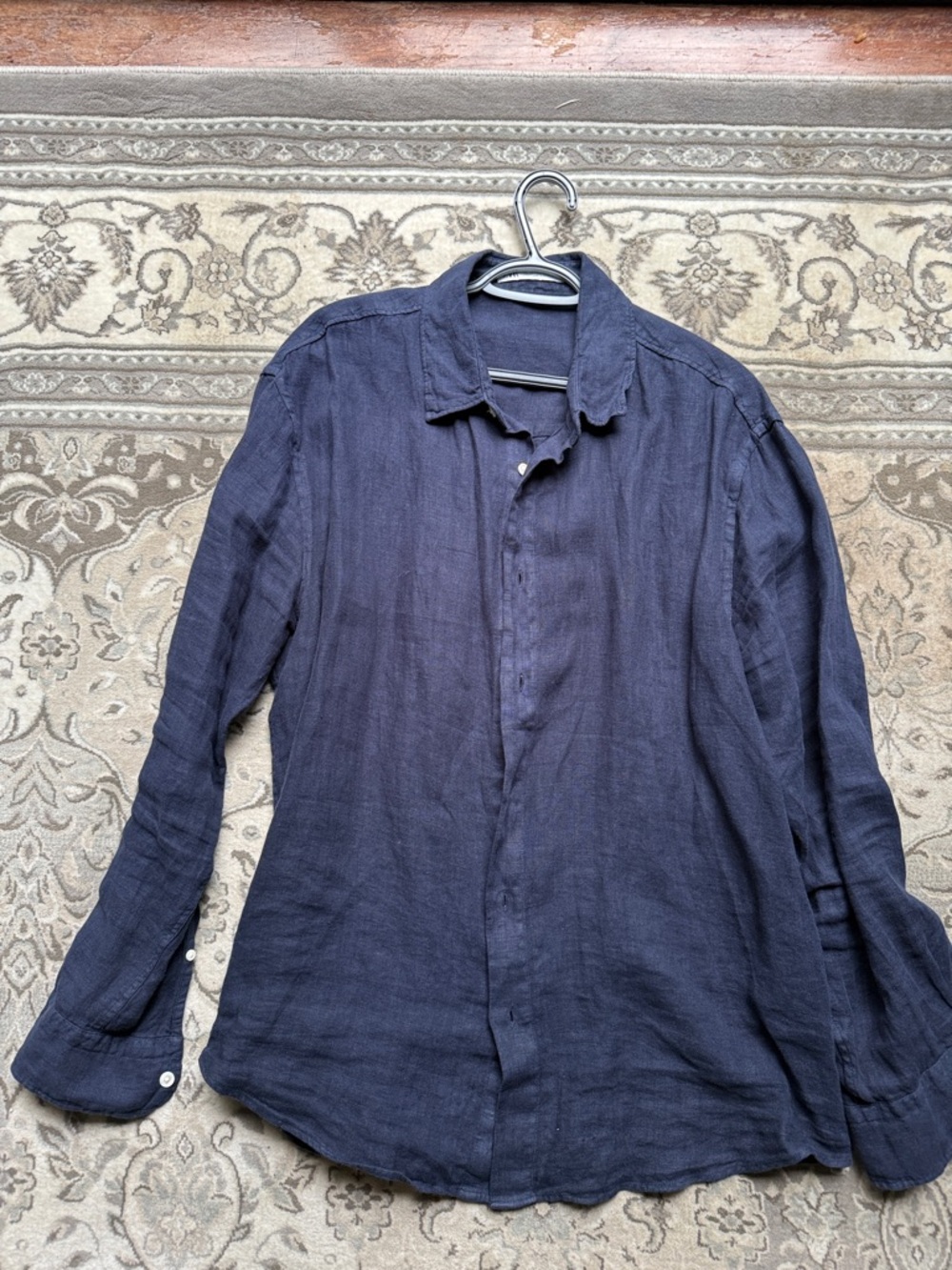 Zara Dark Navy Button-Up Shirt